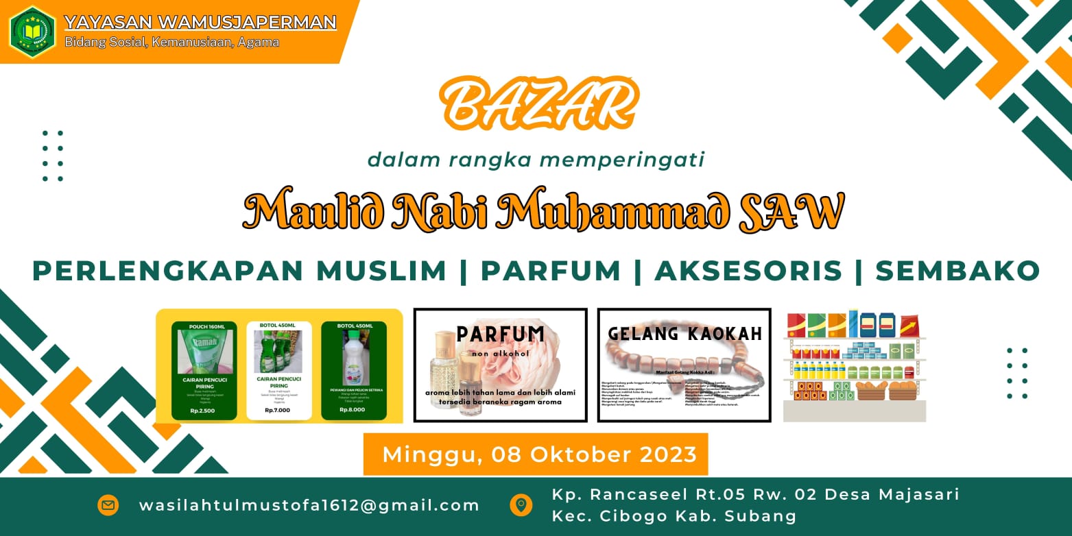 Bazar dan Cukur Gratis digelar Yayasan Wamusjaperman Memperingati dan Memeriahkan Maulid Nabi 1445 H