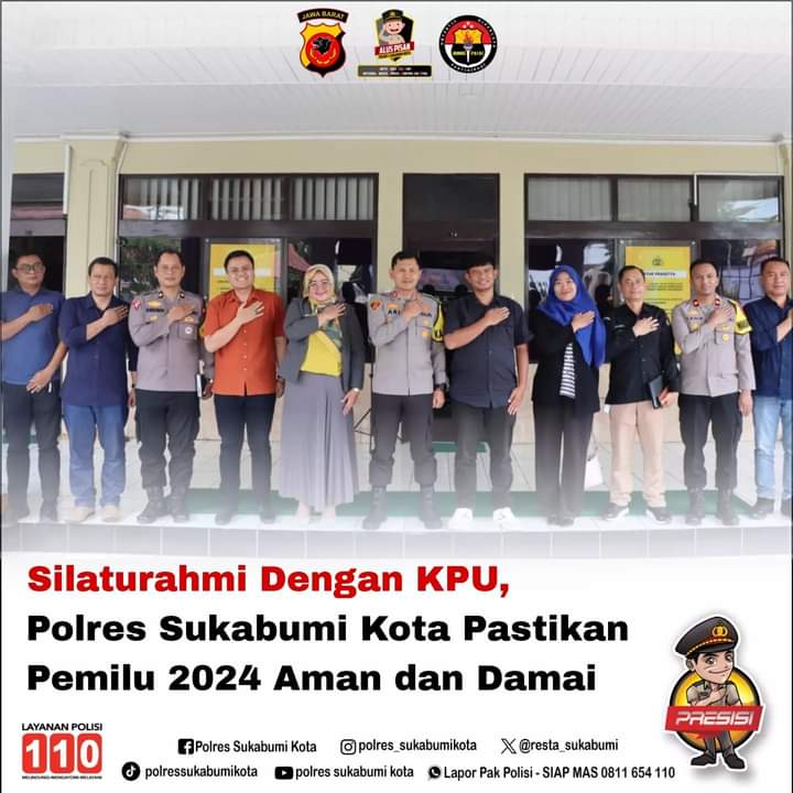 Kunjungan Audensi Anggota KPU Kota Sukabumi Periode 2023-2028 Ke Mapolres Sukabumi Kota