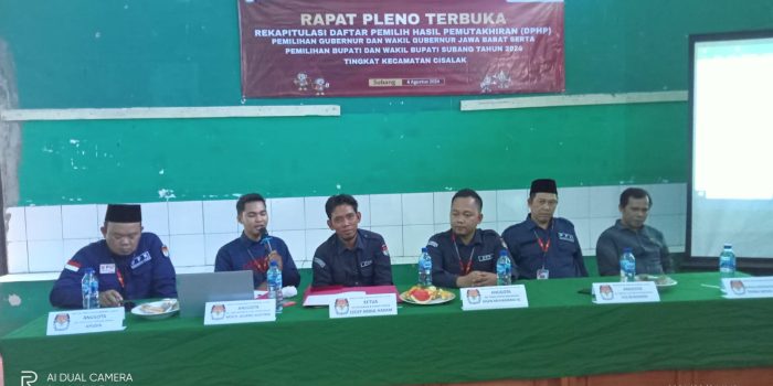 PPK Kecamatan Cisalak Gelar Rapat Pleno DPHP Terbuka Pemilu Gubernur/Wakil Gubernur Jabar Dan Bupati/Wakil Bupati Subang 2024