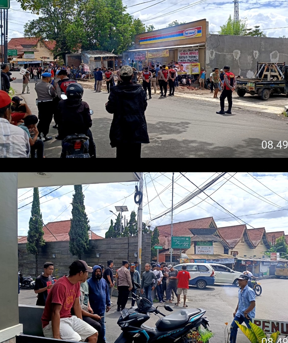 Warga Demo, Tolak Indomaret di Wisata Cipanas Satpol - PP diduga Tutup Mata Ada Unsur Pembiaran 